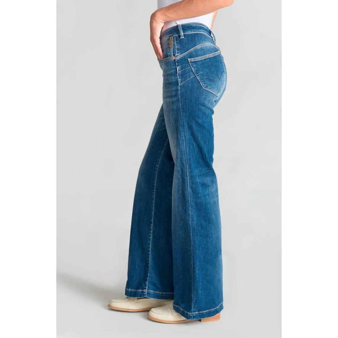 Jeans flare Barcy, très évasé PULP high flare, longueur 34 bleu | 3 Suisses