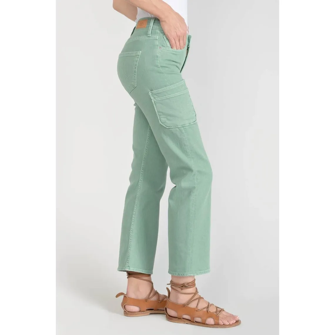 Jeans regular, droit PRECIEUX, 7/8ème vert en coton | 3 Suisses