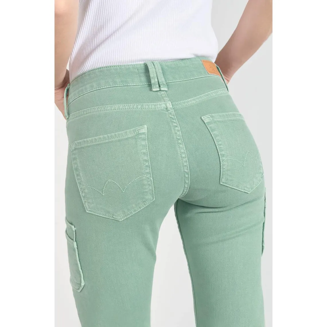 Jeans regular, droit PRECIEUX, 7/8ème vert en coton | 3 Suisses