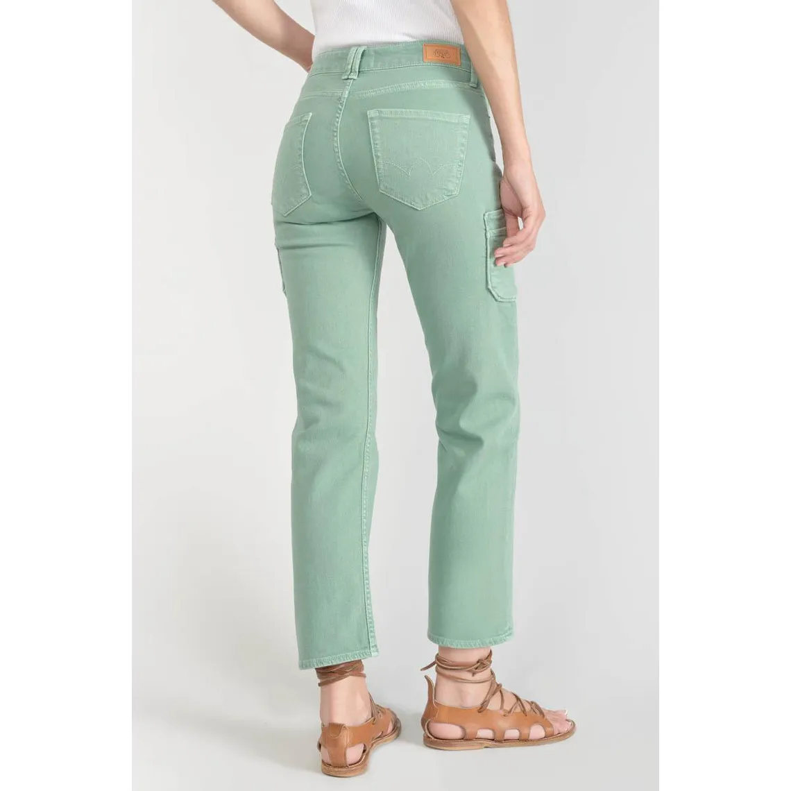 Jeans regular, droit PRECIEUX, 7/8ème vert en coton | 3 Suisses