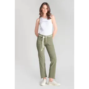 Jeans regular, droit pricilia, 7/8ème vert en coton | 3 Suisses