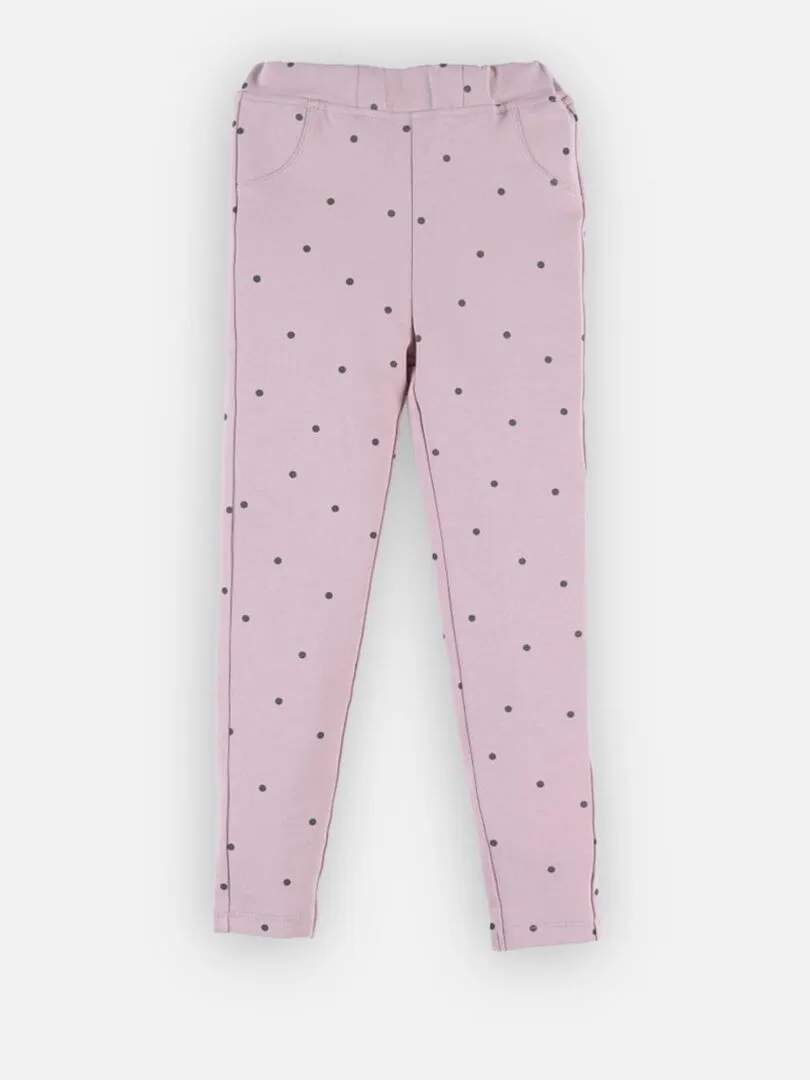 Jegging à pois, sépia Noukie's - Rose
