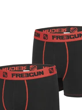 Lot de 2 Boxers garçon coton Uni Freegun - Noir