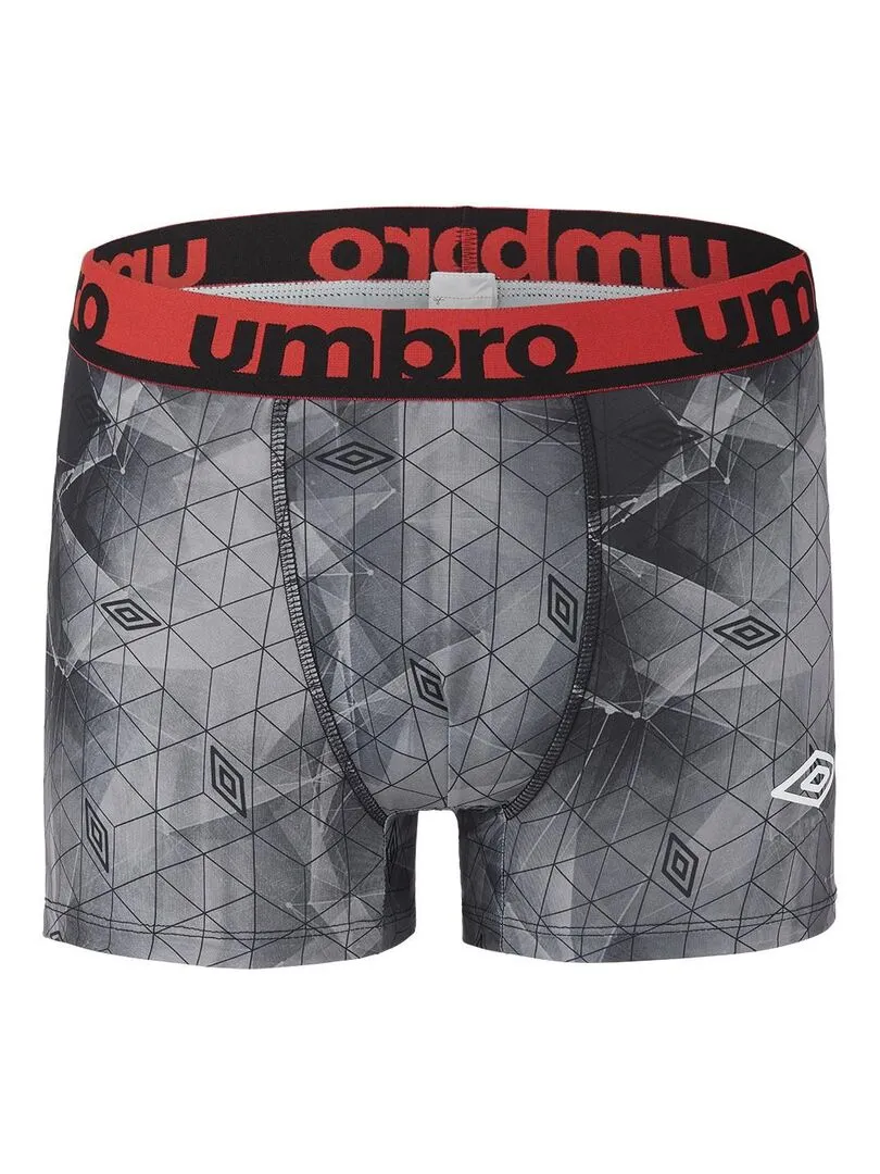 Lot de 4 Boxers homme imprimé Sublimation Umbro - Gris