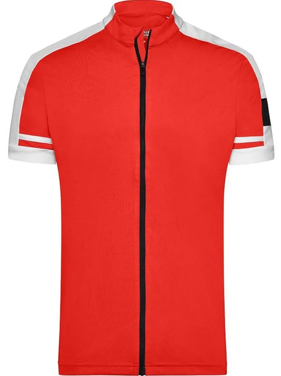 maillot cycliste zippé HOMME JN454 - rouge 