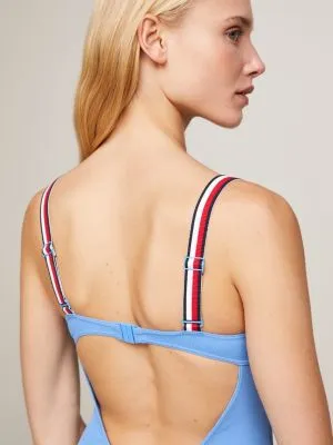 Maillot de bain Global Stripe plongeant | Bleu | Tommy Hilfiger