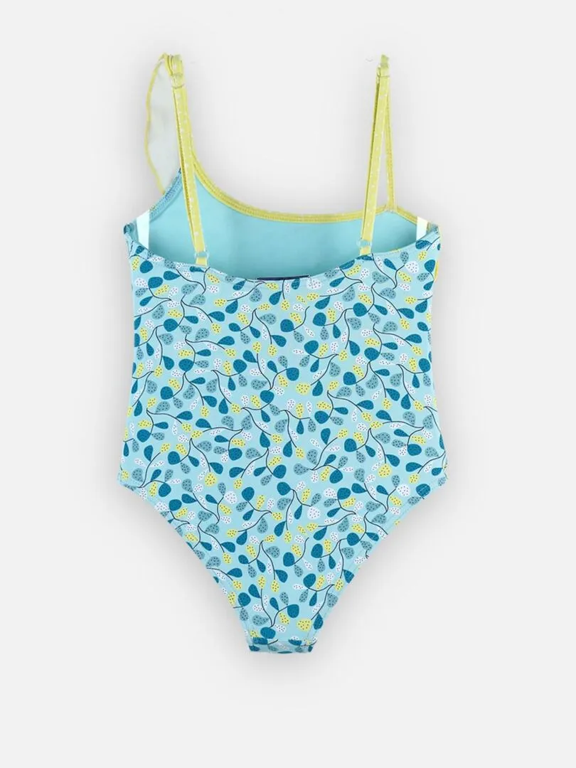 Maillot à imprimés, aqua/citron Archimède - Bleu