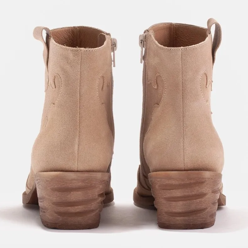 Marco Shoes Bottes beiges en daim naturel sans isolation