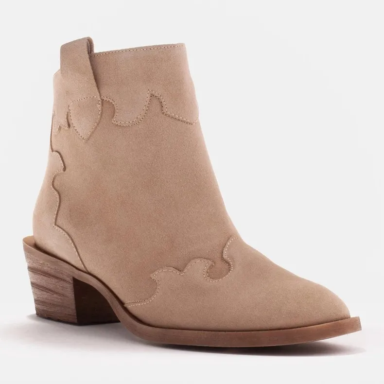 Marco Shoes Bottes beiges en daim naturel sans isolation