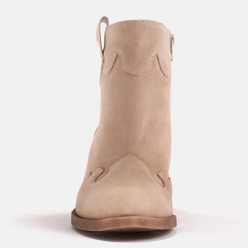 Marco Shoes Bottes beiges en daim naturel sans isolation