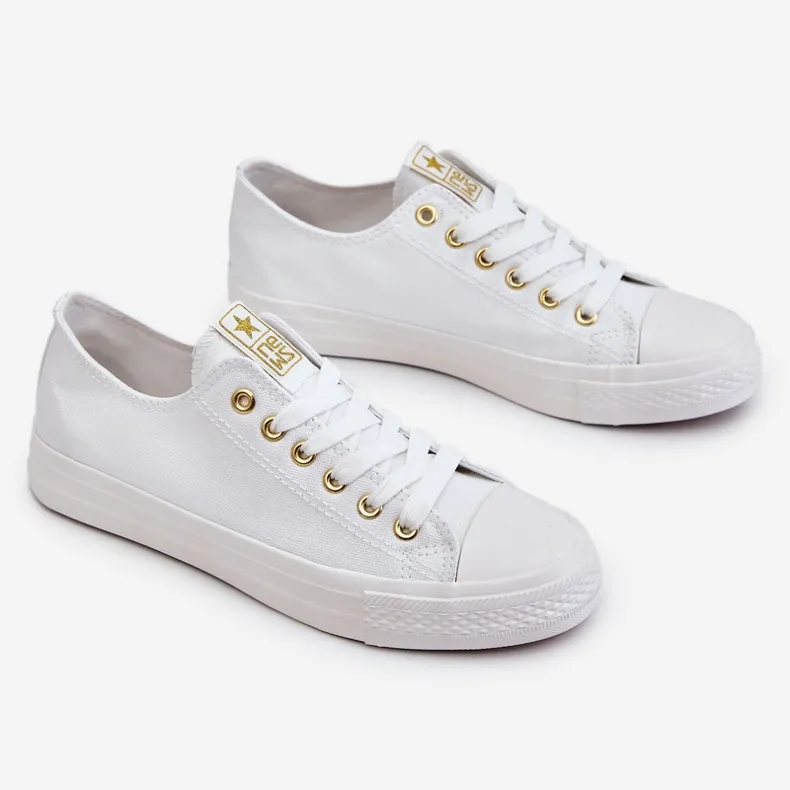 News Baskets Classiques Femme Blanc et Or Ecoma blanche