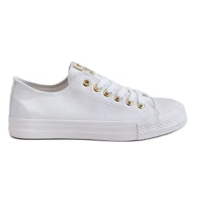 News Baskets Classiques Femme Blanc et Or Ecoma blanche