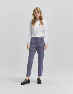 Pantalon blanc LENZING™ ECOVERO™ imprimé optique Femme