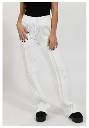 Pantalon de jogging blanc coupe droite