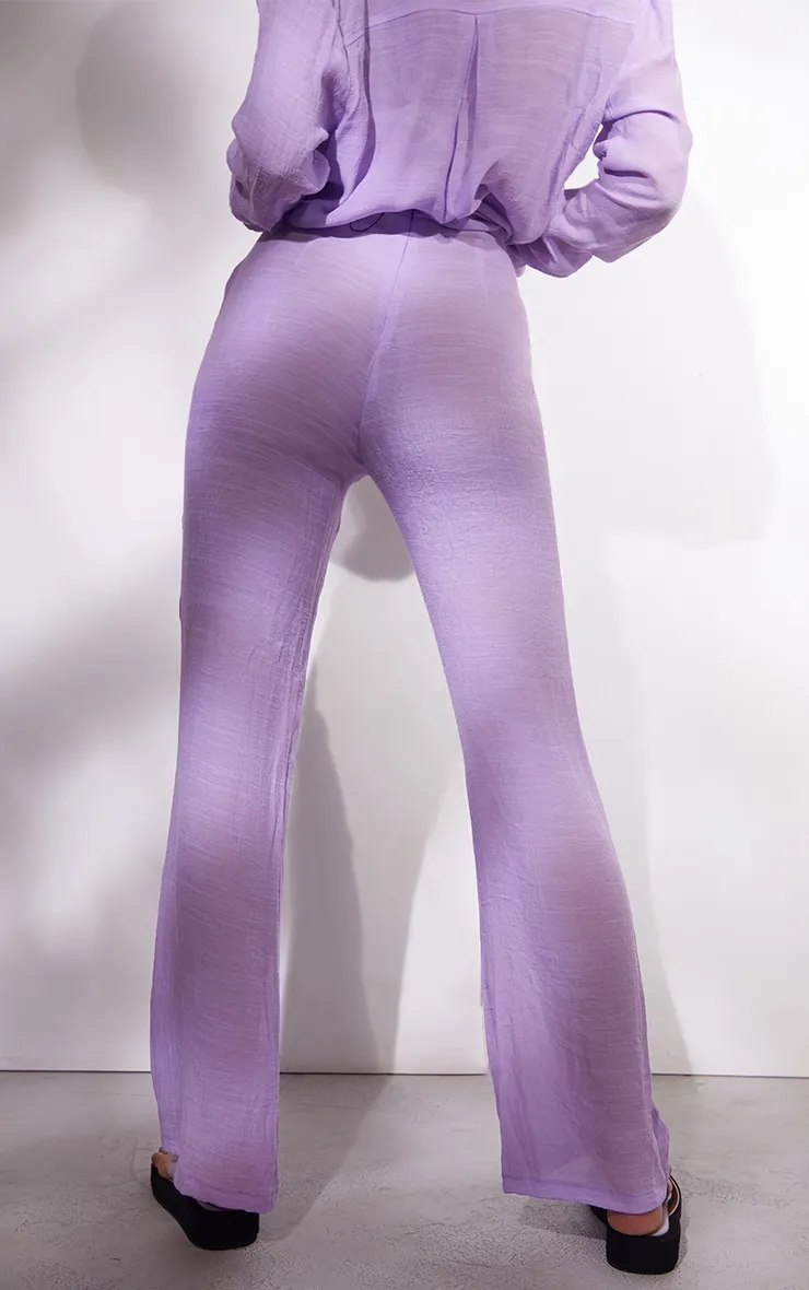 Pantalon de plage lilas effet lin