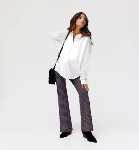 Pantalon flare à losanges - Imprimé multicolore