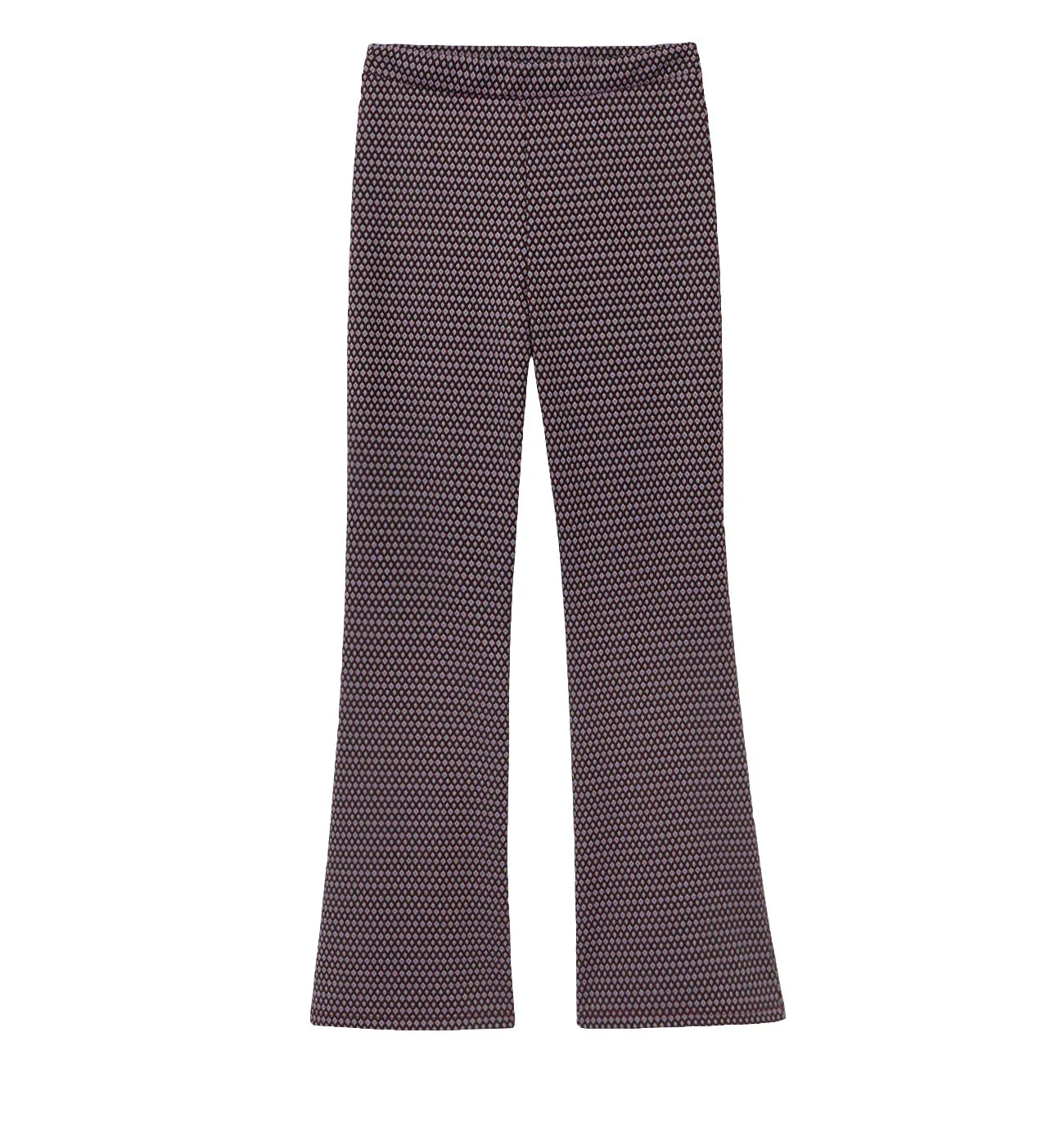 Pantalon flare à losanges - Imprimé multicolore