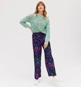 Pantalon large motif ikat - Imprimé multicolore