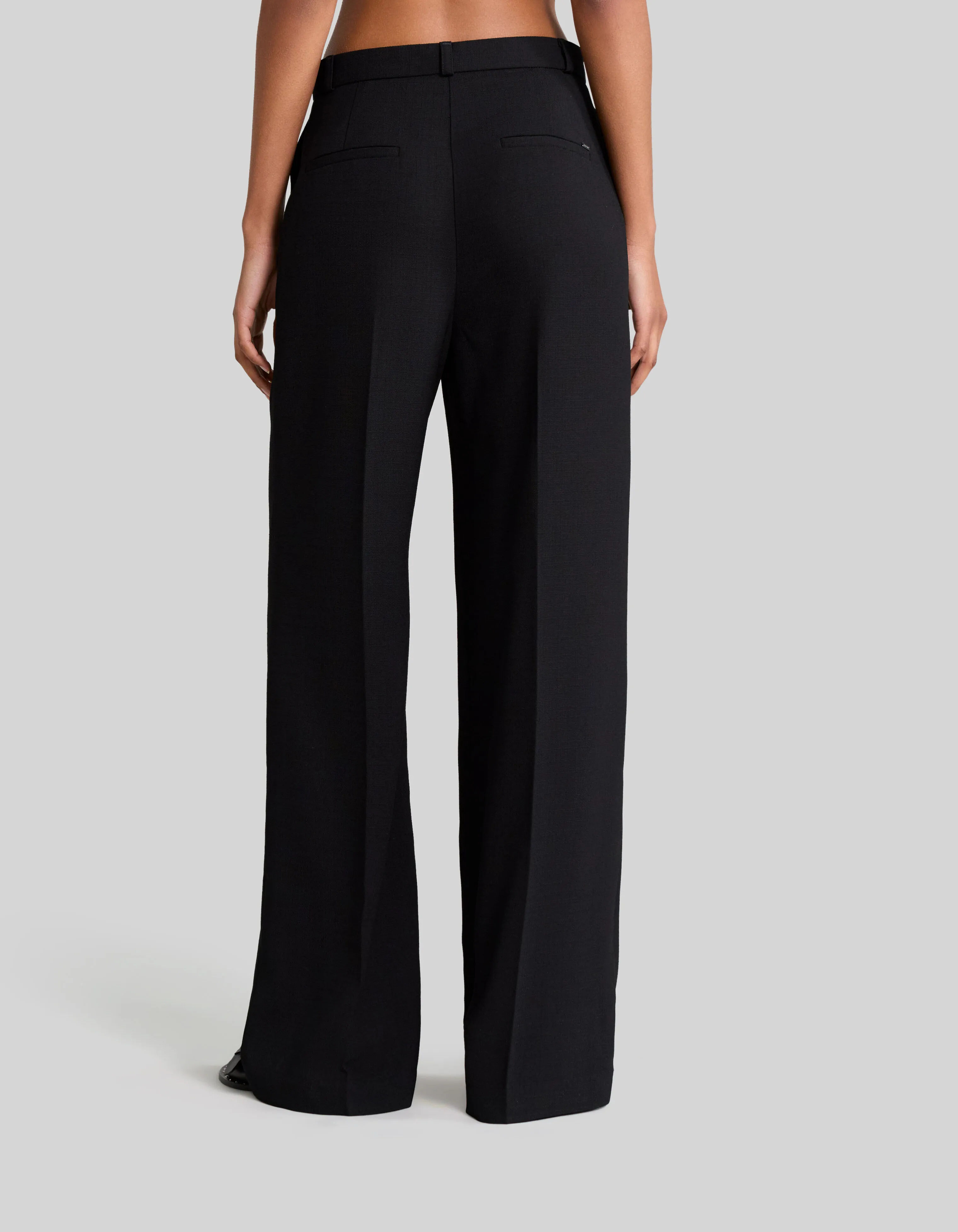 Pantalon large noir taille haute Femme