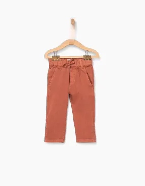 Pantalon terracotta élastiqué bébé garçon 