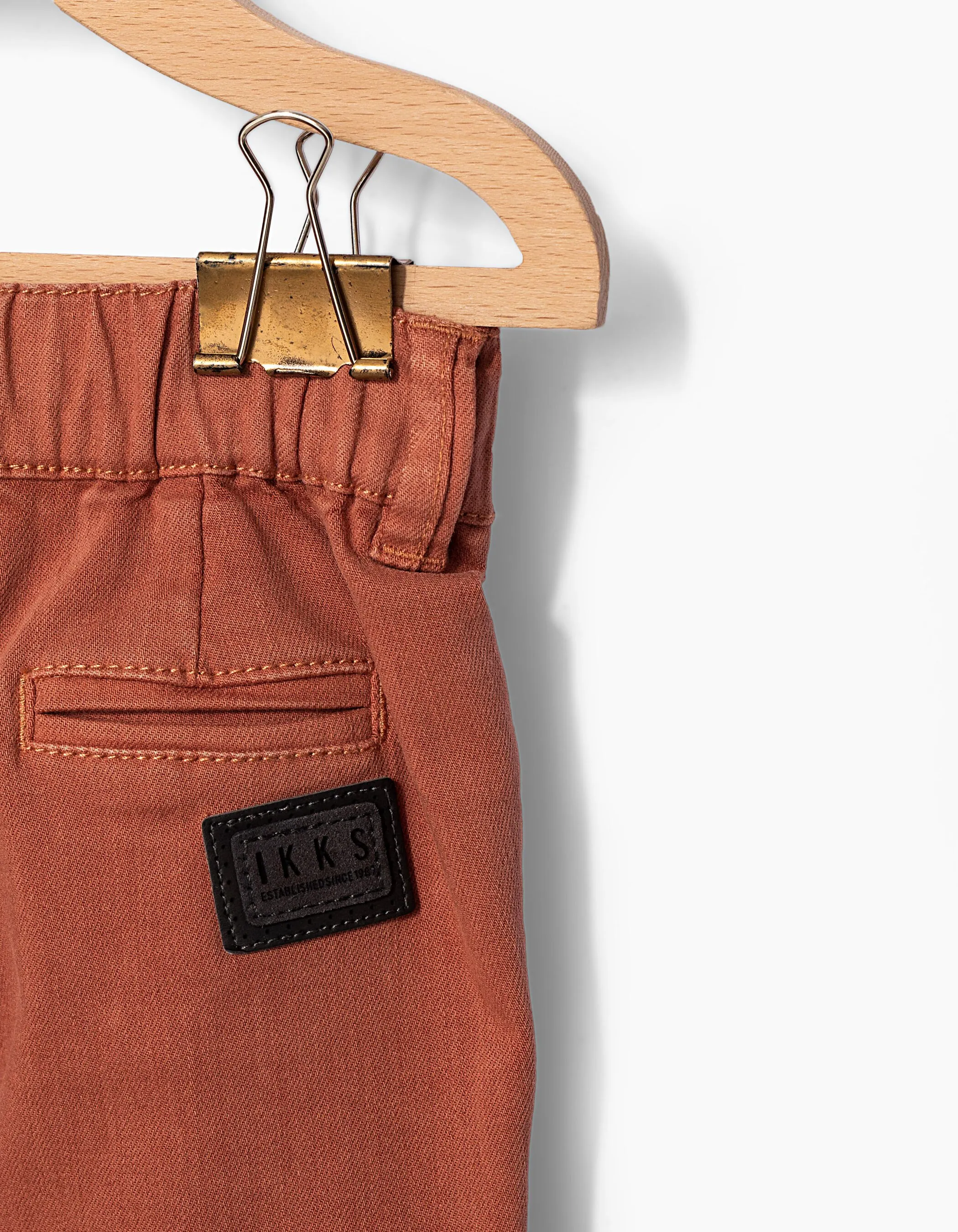 Pantalon terracotta élastiqué bébé garçon 