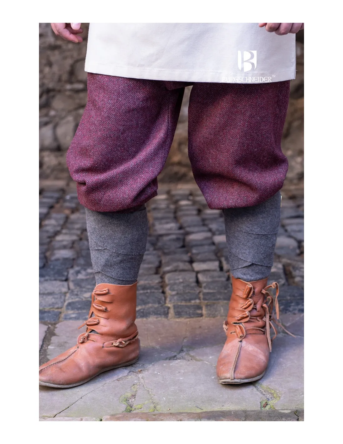 Pantalon Viking modèle Rus Ivar, Marron-Gris ⚔️ Boutique Épées