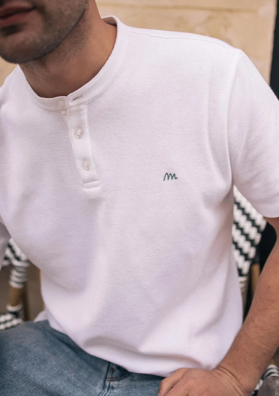 POLO EMBLEME BLANC