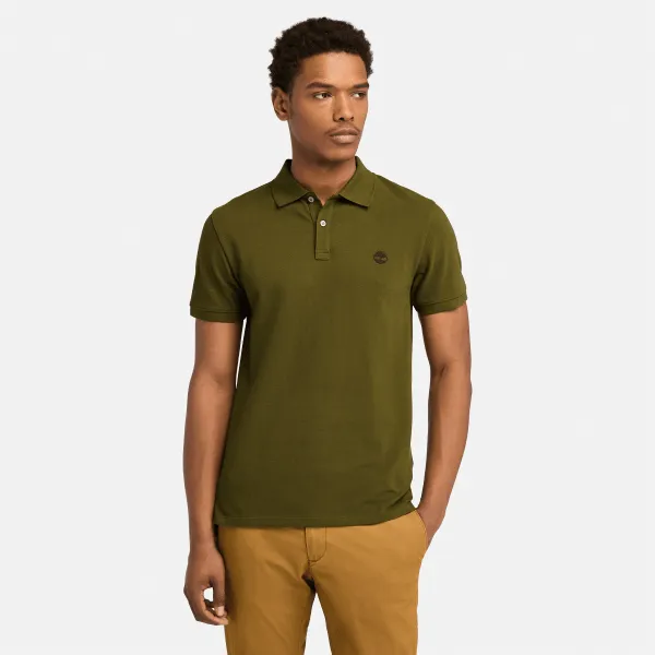 Polo à manches courtes et logo sur la poitrine Oyster River (Slim) pour homme en vert