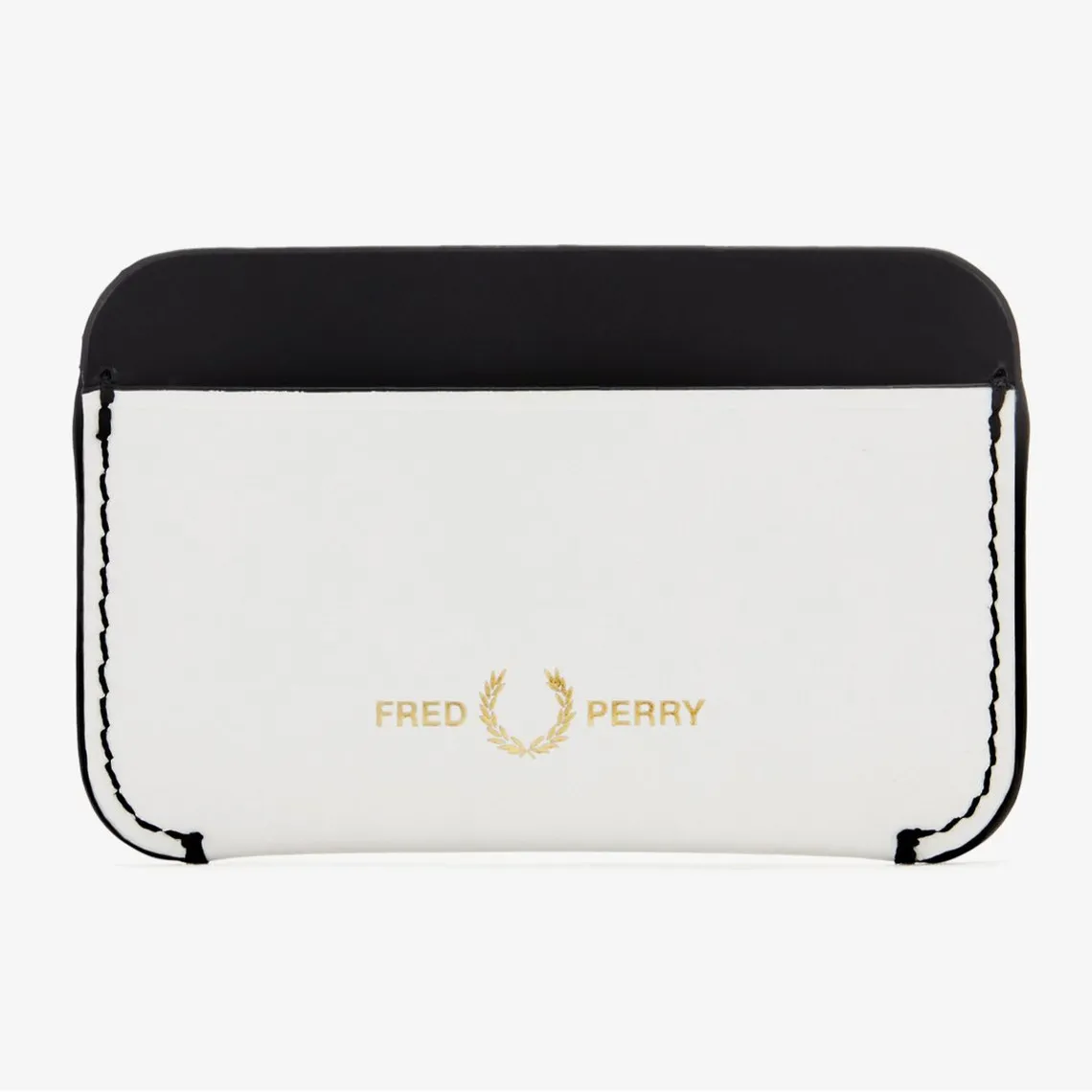 Porte-cartes blanc contrasté en cuir mat Fred Perry - Portefeuille & Porte cartes Homme sur MenCorner