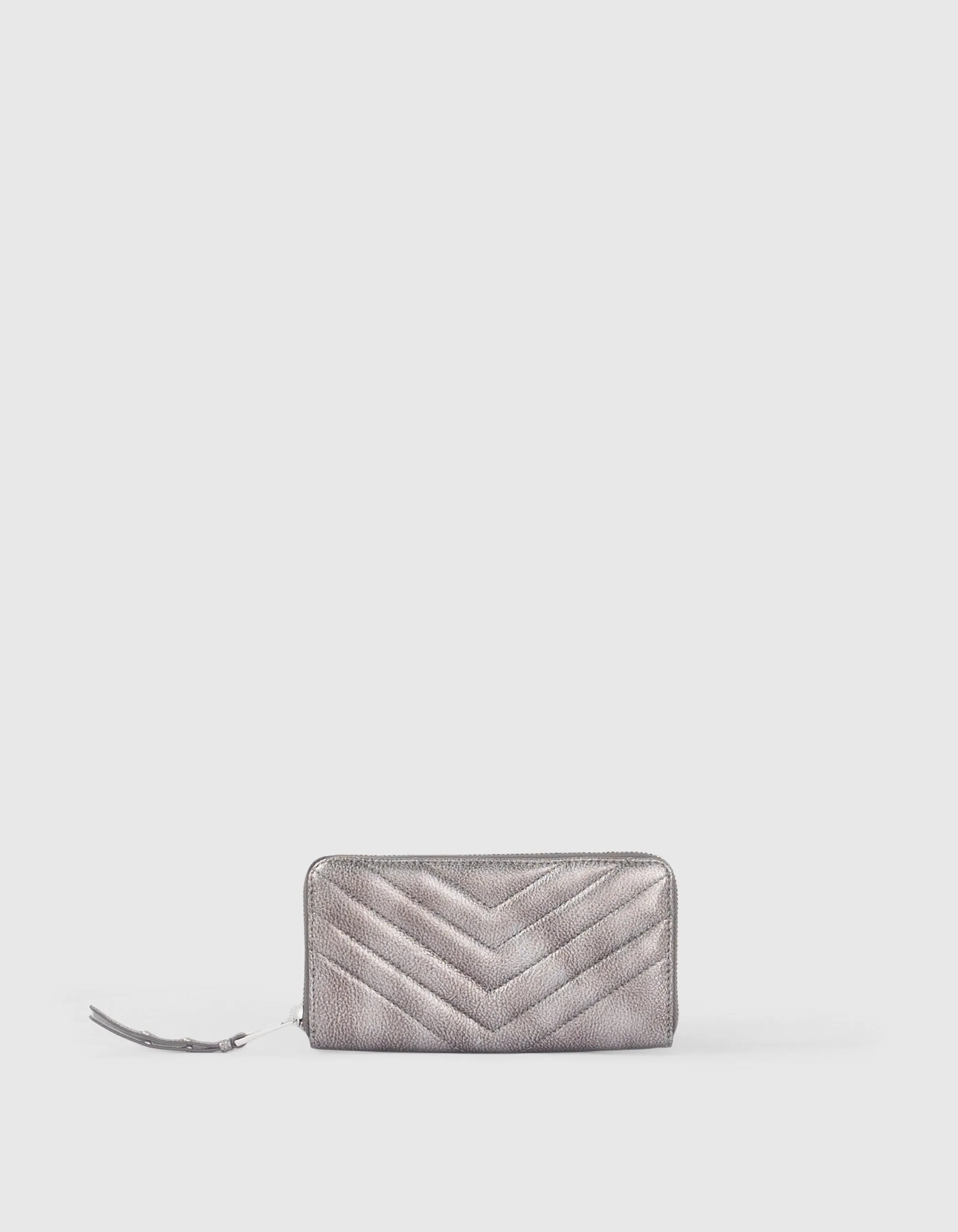 Portefeuille 1440 COMPAGNON METALLISE matelassé chevron femme