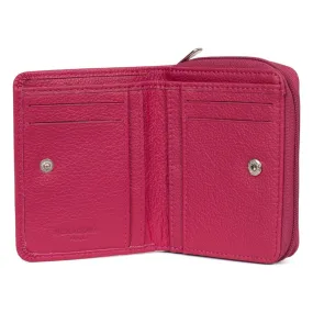 Portefeuille Cuir CONFORT Fuchsia Rose | 3 Suisses