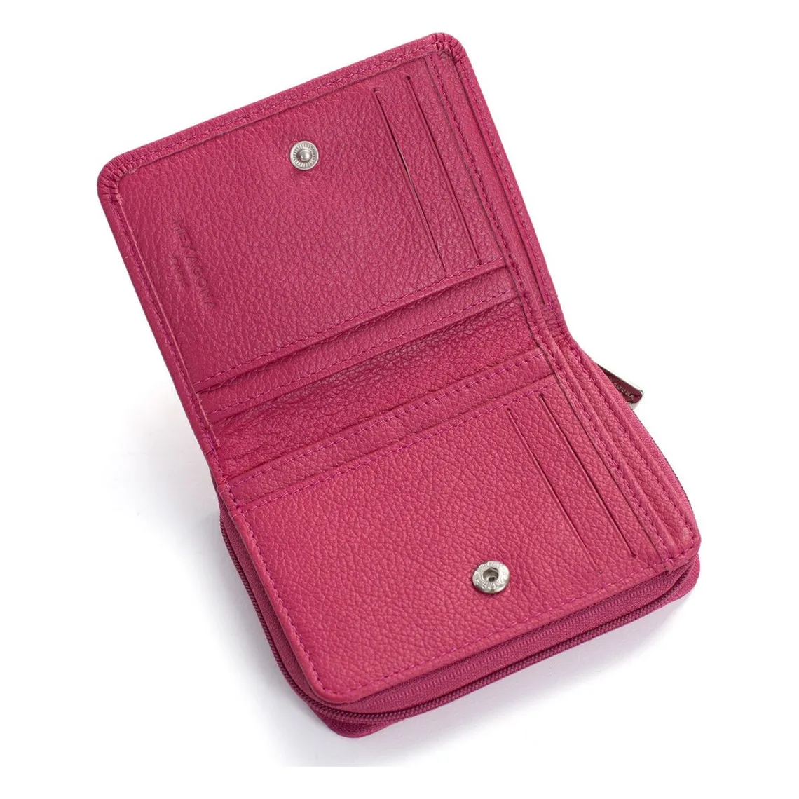 Portefeuille Cuir CONFORT Fuchsia Rose | 3 Suisses