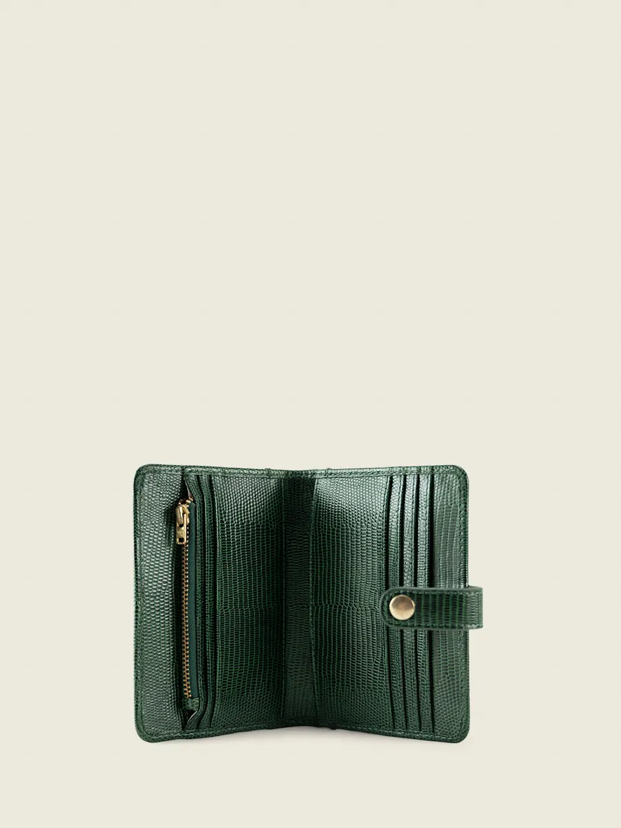 PORTEFEUILLE CUIR VERT LePortefeuille Jeanne 1960 - Malachite