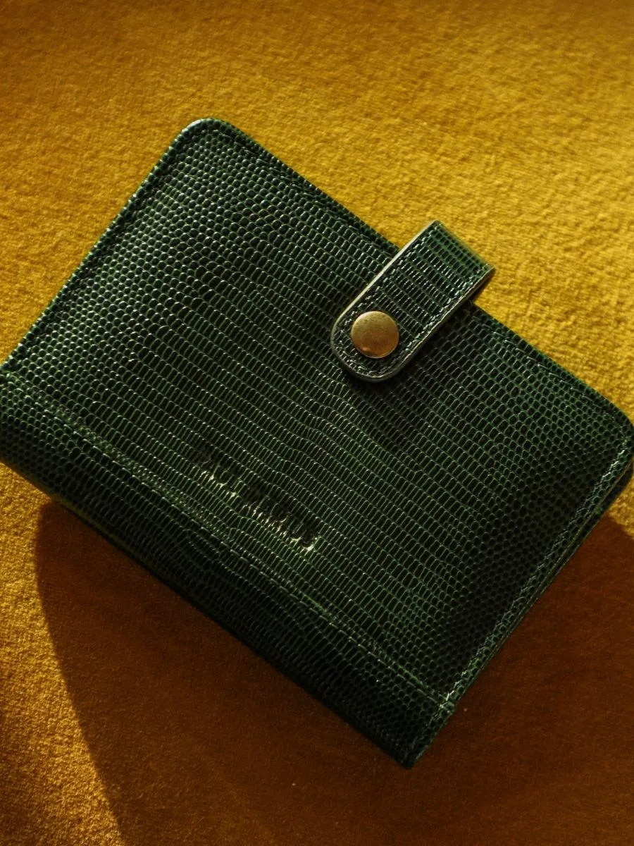 PORTEFEUILLE CUIR VERT LePortefeuille Jeanne 1960 - Malachite