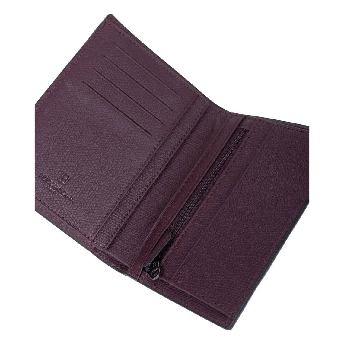 Portefeuille européen Stop RFID Cuir DANDY Bordeaux Lily Hexagona - Portefeuille & Porte cartes Homme sur MenCorner