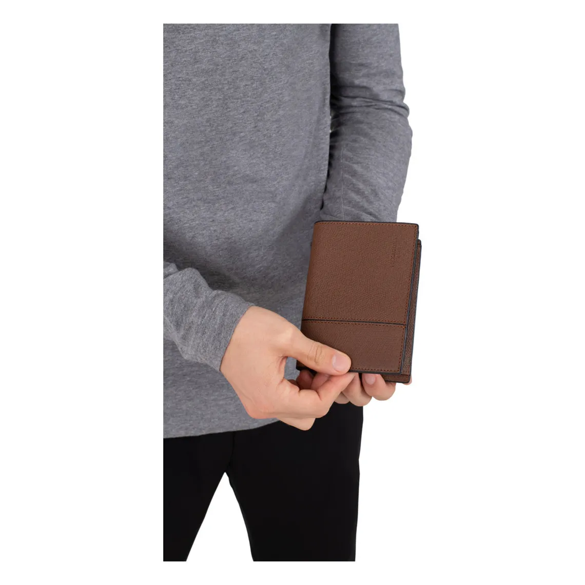 Portefeuille européen Stop RFID Cuir DANDY Marron Alia Hexagona - Portefeuille & Porte cartes Homme sur MenCorner