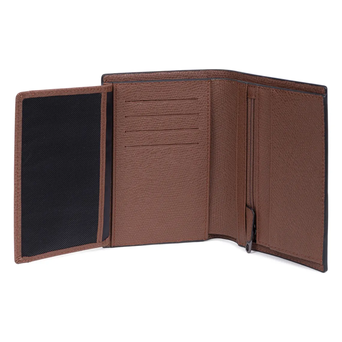 Portefeuille européen Stop RFID Cuir DANDY Marron Alia Hexagona - Portefeuille & Porte cartes Homme sur MenCorner