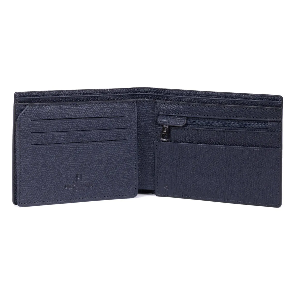 Portefeuille italien Stop RFID Cuir DANDY Marine Sean Hexagona - Portefeuille & Porte cartes Homme sur MenCorner