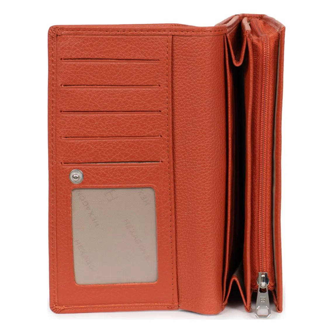 Portefeuille long Cuir CONFORT Orange Hattie  | 3 Suisses