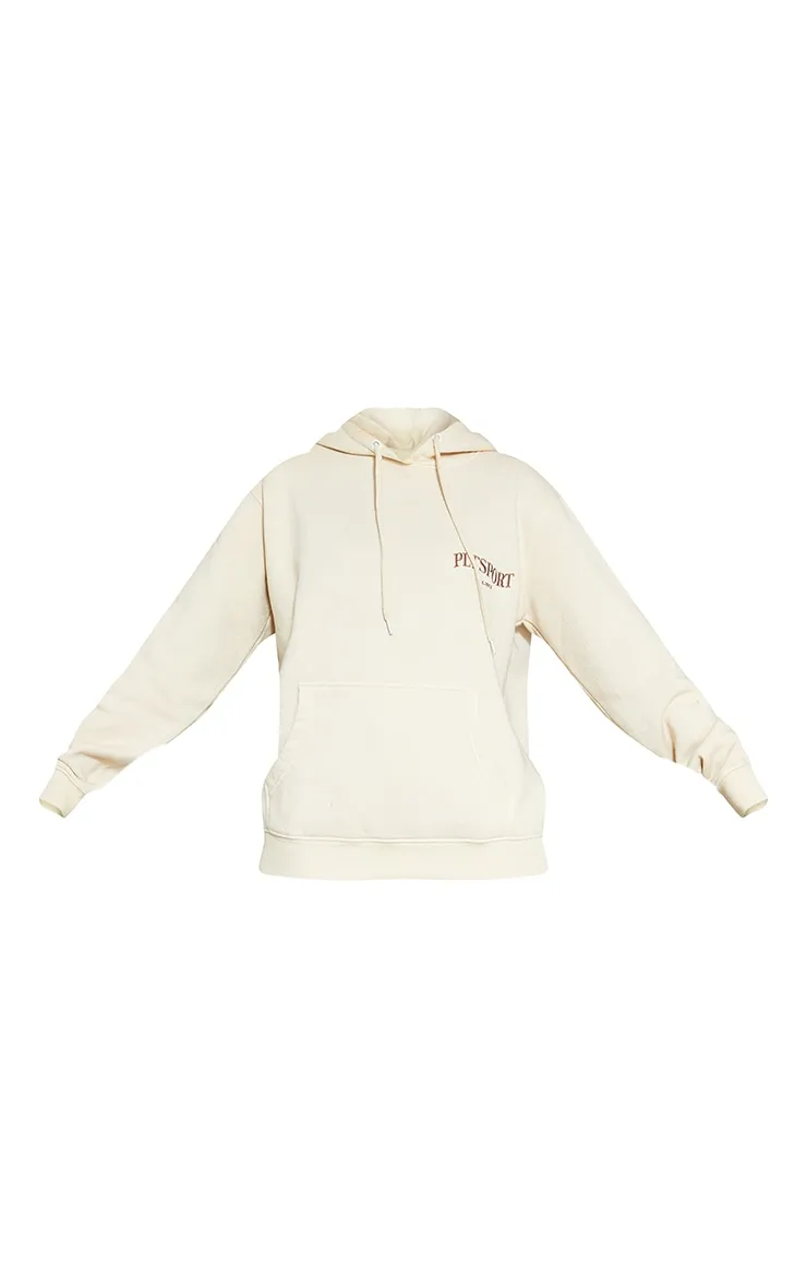 PRETTYLITTLETHING Hoodie sport avoine délavé