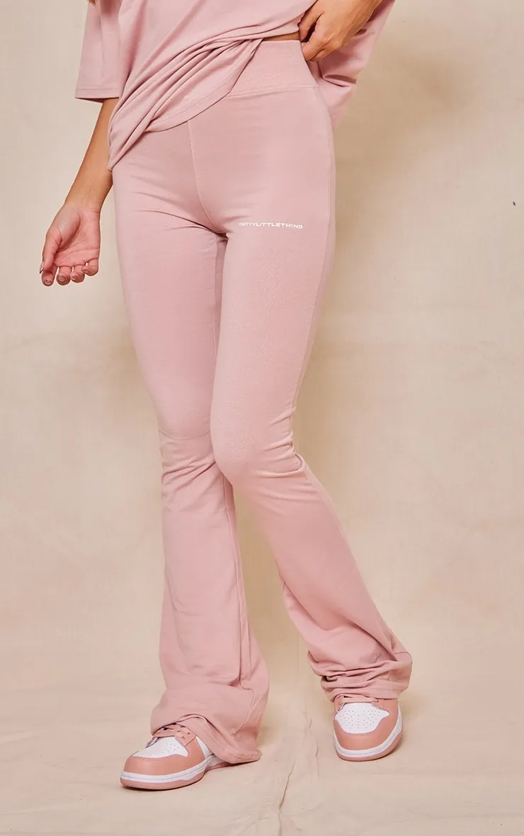 PRETTYLITTLETHING Pantalon flare imprimé rose clair