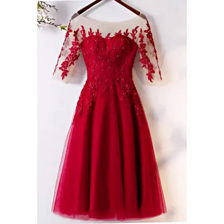 Robe courte framboise chic