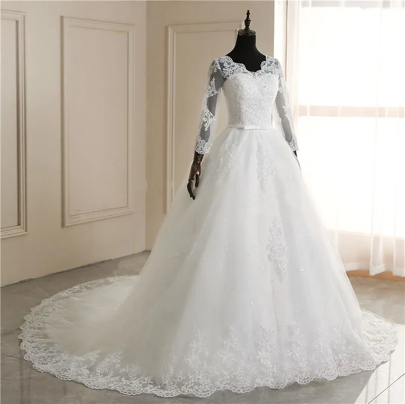 Robe de Mariée Princesse Strass et Dentelle