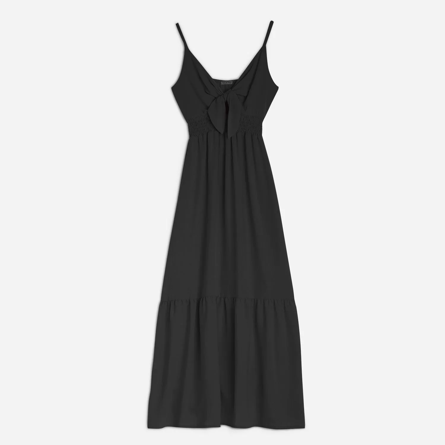 Robe longue TEXTO noire avec nœud  - Eram Accessoires | ERAM