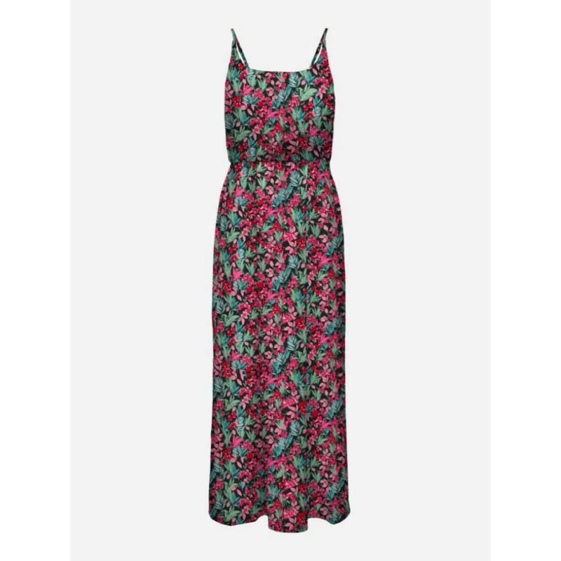 Robe longue à fleurs paula noir rouge femme - Only | wimod