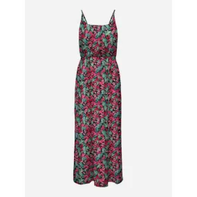 Robe longue à fleurs paula noir rouge femme - Only | wimod