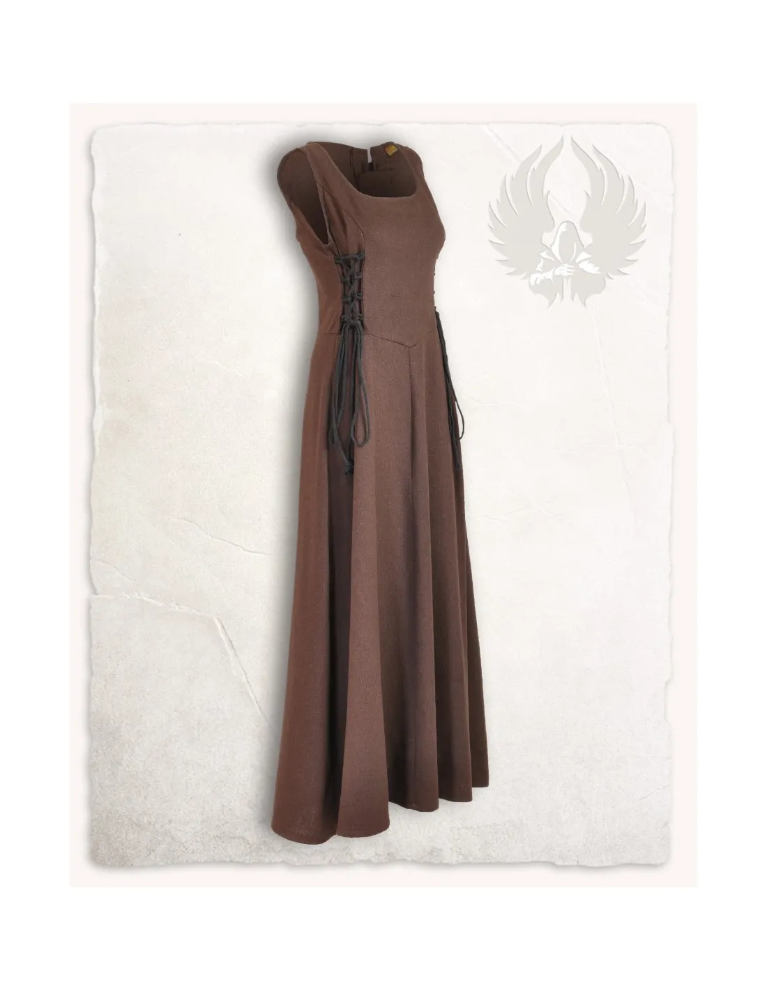 Robe médiévale modèle Uma, couleur marron ⚔️ Boutique Épées