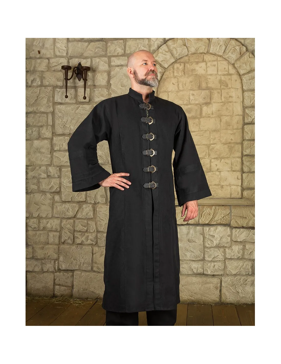 Robe Oberon pour magiciens et clercs en coton - noir ⚔️ Boutique Épées