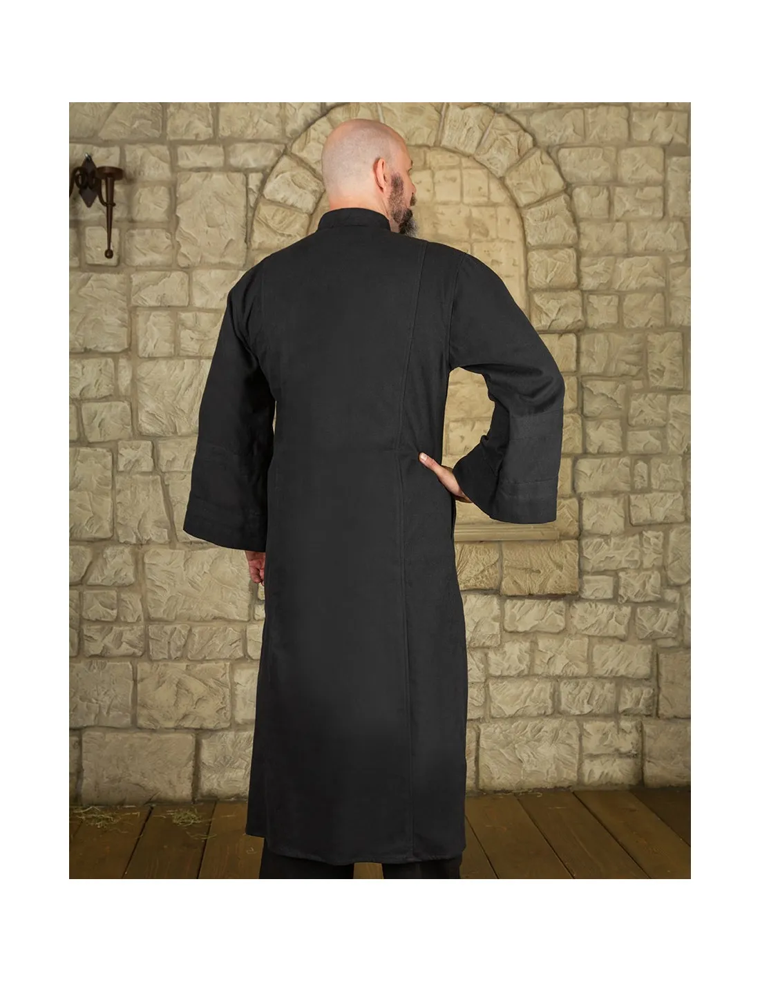 Robe Oberon pour magiciens et clercs en coton - noir ⚔️ Boutique Épées