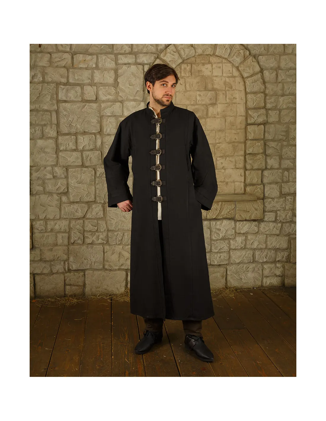 Robe Oberon pour magiciens et clercs en coton - noir ⚔️ Boutique Épées